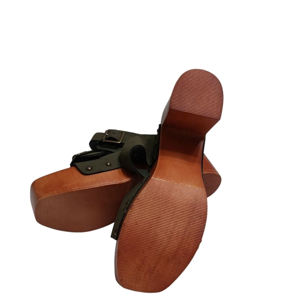Madden Girl Green and Brown Platform Sandals
